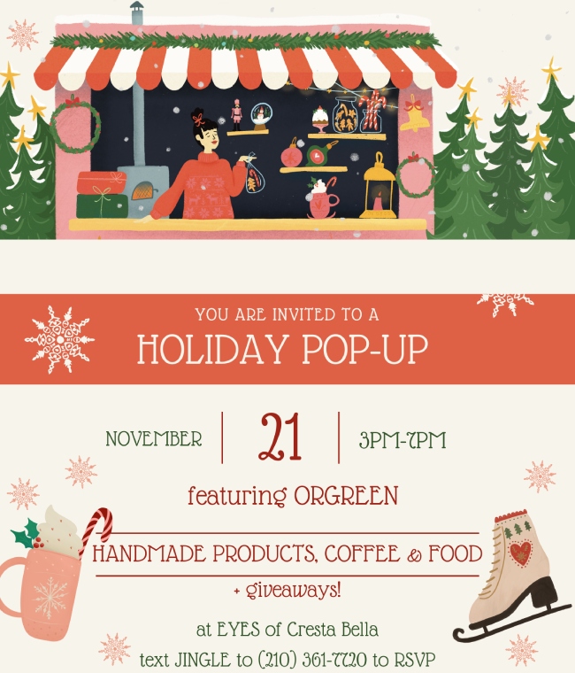 Come to our holiday pop-up Nov 21